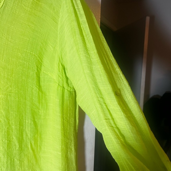 Catherine’s Women’s 2X Lime Green Embroidered V Neck Tunic Mom Core - Picture 3 of 7